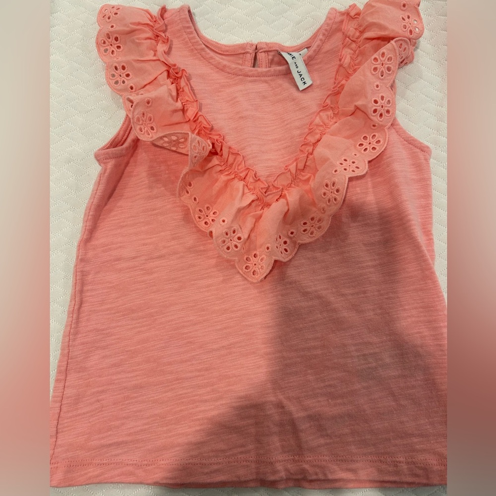 Janie and Jack Coral Ruffle Tank Top